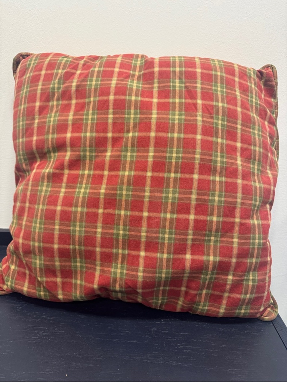 Holiday Plaid Throw Pillow - Red & Green